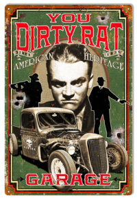 Dirty Rat Garage Hot Rod Man Cave Metal Sign