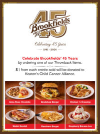 Brookfields Anniversary Sign
