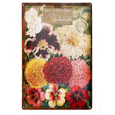 Brotherton Vintage Flowers Seed Packet Catalogue Reproduction Metal Sign