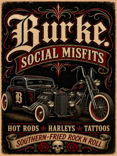 BURKE - Social Misfits Hot Rod & Harley Sign
